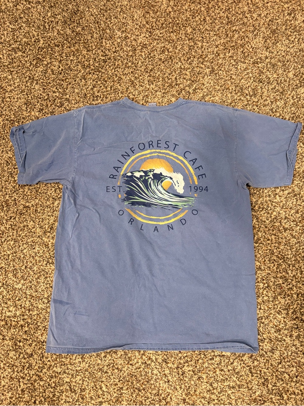 RAINFOREST Blue Short-Sleeve Wave Graphic Tee